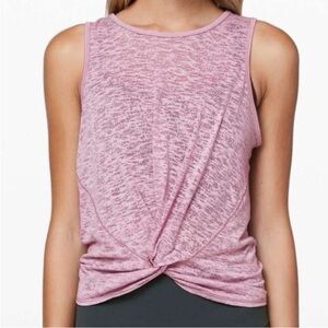 Lululemon Breeze Through Twist Tank Top Pink Rose Blush 6 Pullover Cropped